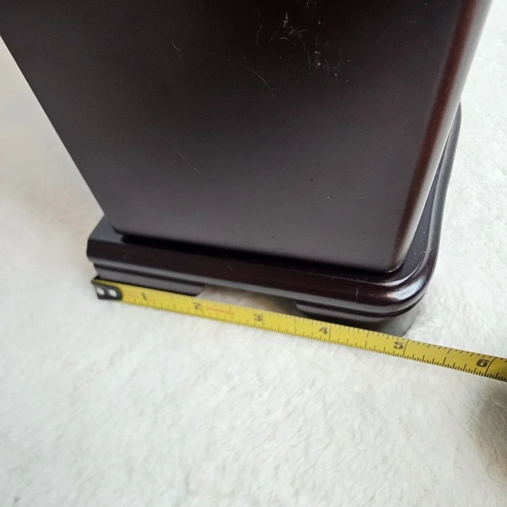 Brown Wooden Jewelry Box with Mirror, Velvet Lining, Drawers, Hooks for Jewelry